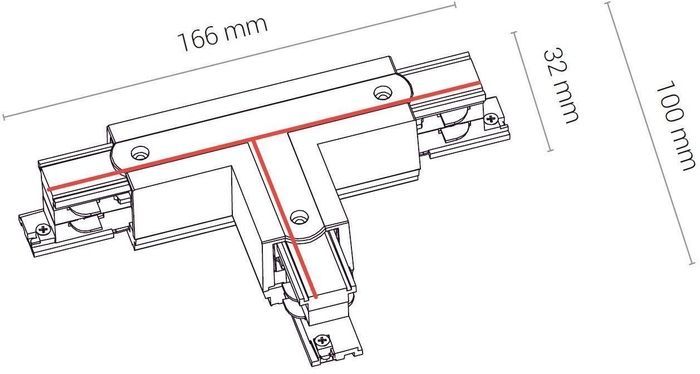 Елемент трекової системи Nowodvorski 8242 CTLS POWER T CONNECTOR RIGHT 1 BLACK (T-R1) CN
