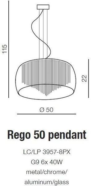 Люстра-підвіс Azzardo Rego 50 Pendant LP3957-8PX (AZ1000)