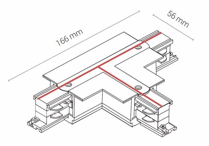 Елемент трекової системи Nowodvorski 8682 CTLS RECESSED POWER T CONNECTOR RIGHT 2 (T-R2) BLACK CN
