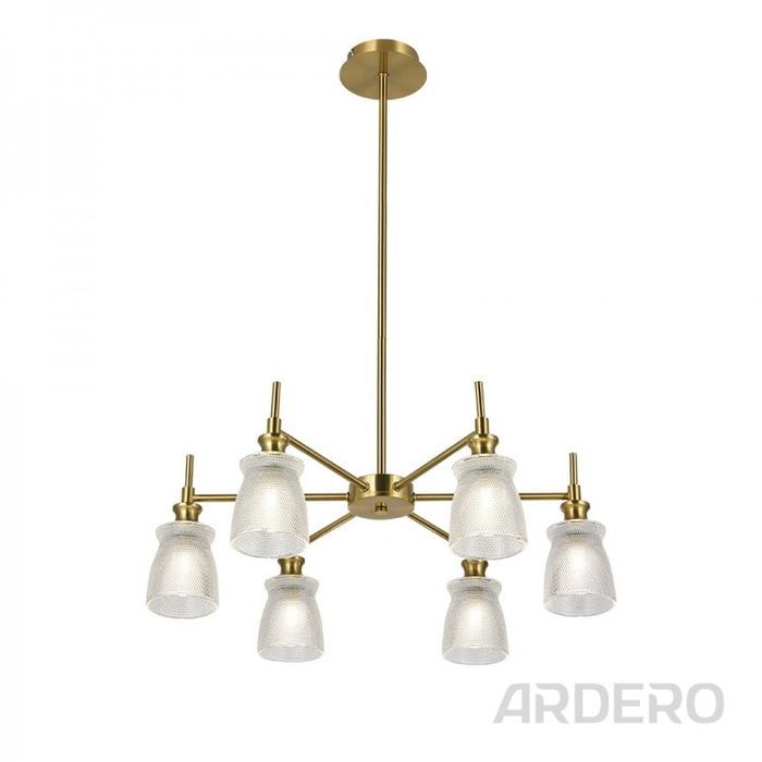 Люстра підвісна Ardero BL2060-2 BELL під лампу золото E14 6x15W