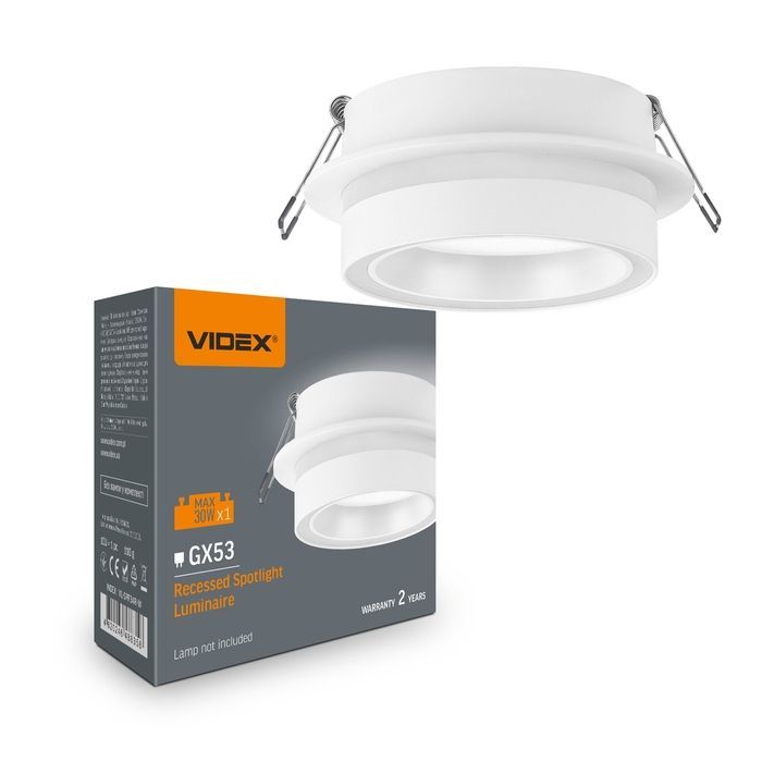 Світильник VIDEX під лампу GX53 врізний Білий (VL-SPF34R-W) арт. 28827